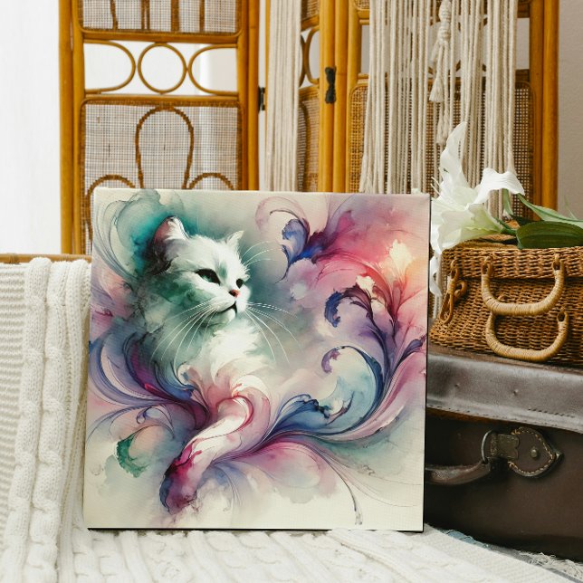 Toile Chat d'aquarelle éthérée (Créateur téléchargé)