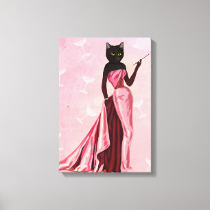 Toile Chat de charme dans le rose