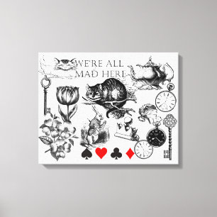 Toile Chat de Cheshire classique alice au pays des merve