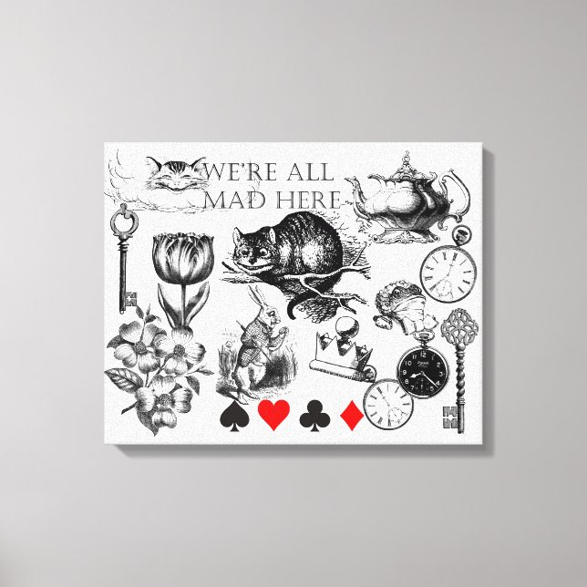 Toile Chat de Cheshire classique alice au pays des merve (Recto)