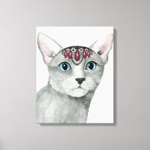 Toile Chat de Downton incrusté de bijoux