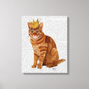 Toile Chat de gingembre avec la couronne pleine