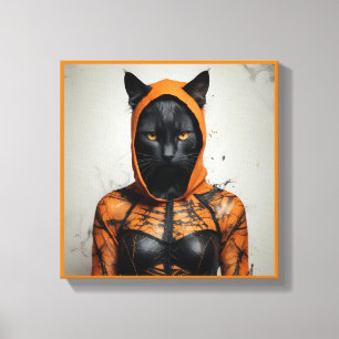 Toile Chat de Halloween mignon et effrayant déguisé