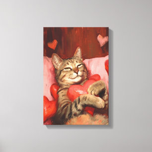 Toile Chat de la Saint-Valentin