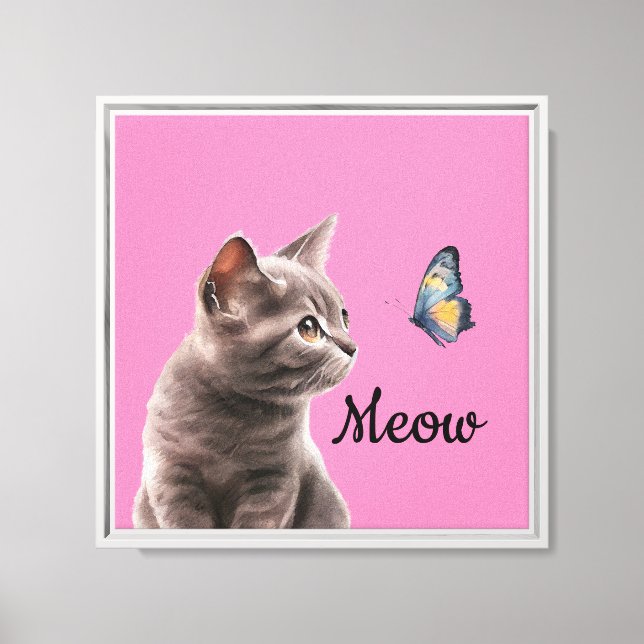 Toile Chat de Meow Rose Grey (Recto)