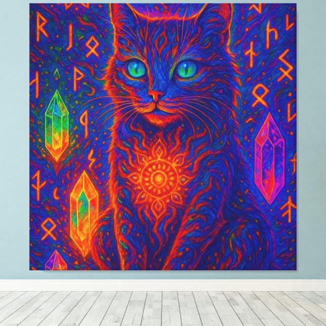 Toile Chat de Néon Sacré (Insitu (Plancher de Bois))