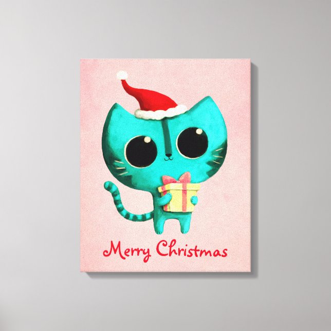Toile Chat de Noël mignon (Recto)
