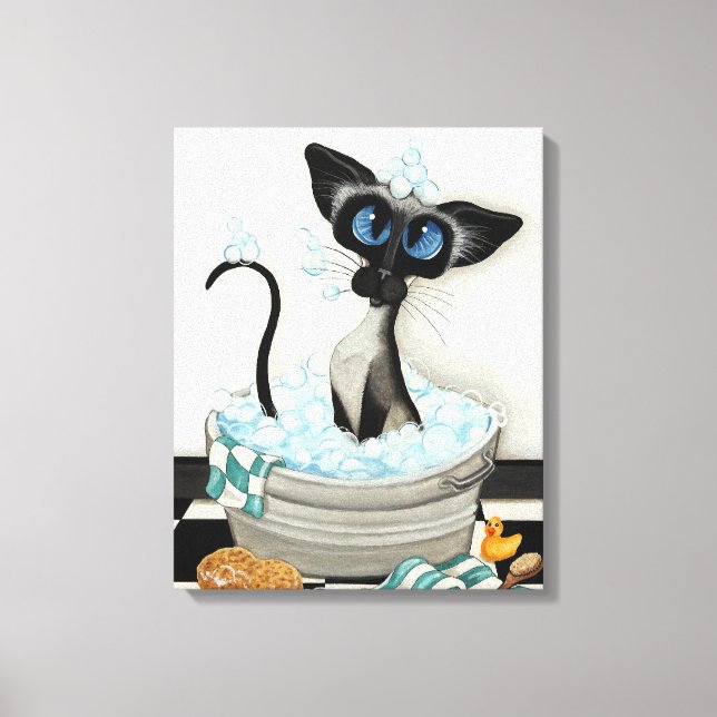 Toile Chat de Siamese par BihrLe Bath Canvas Art Imprime (Recto)