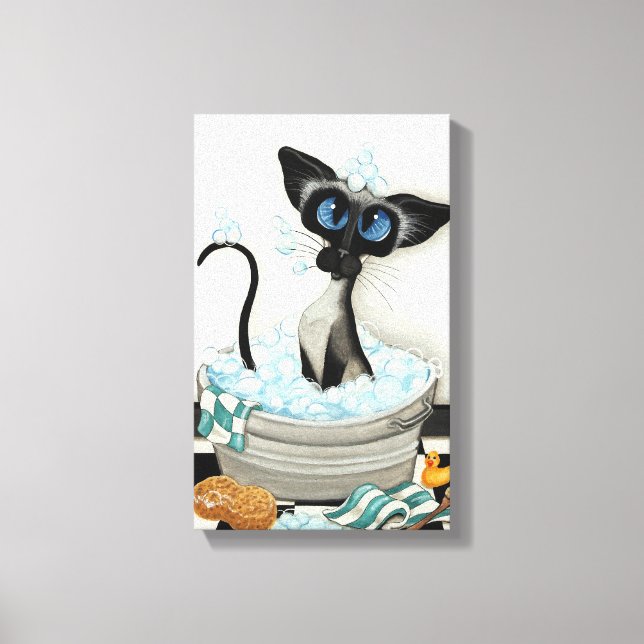 Toile Chat de Siamese par BihrLe Bath Canvas Art Imprime (Recto)