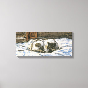 Toile Chat dormant sur un lit par Claude Monet