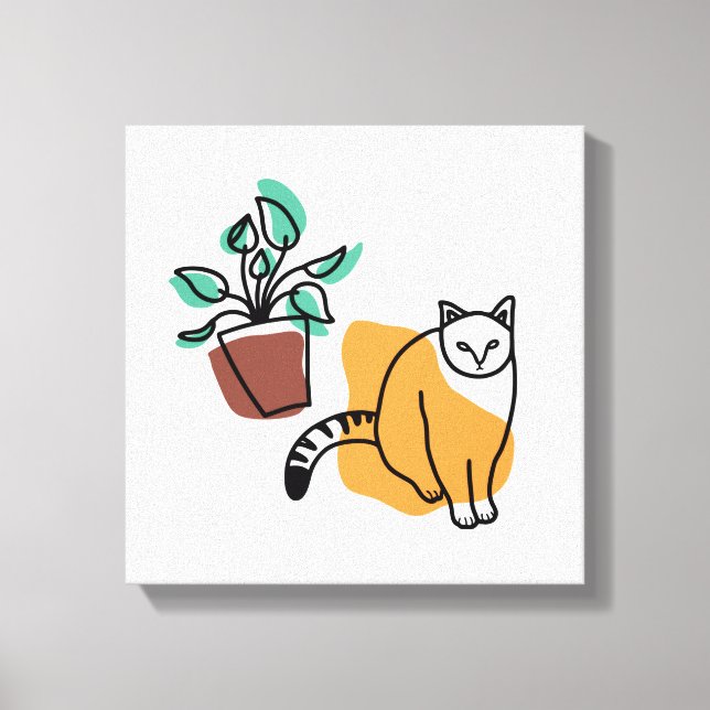 Toile Chat et le plante (Recto)