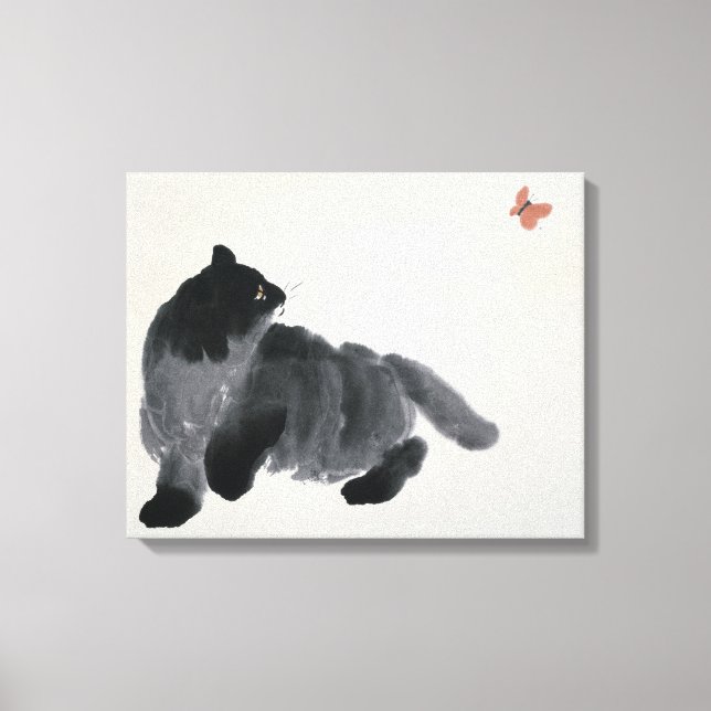 Toile Chat et papillon (Recto)