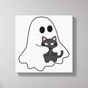 Toile Chat fantôme effrayant Halloween