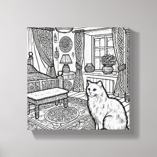 Toile Chat gras et facile #17