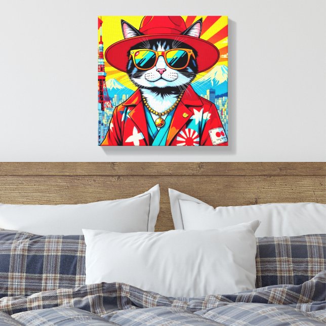 TOILE CHAT JAPONAIS BOBTAIL-BIG VILLE (Insitu(Chambre))