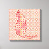 Chat japonais - Coral Orange Batik