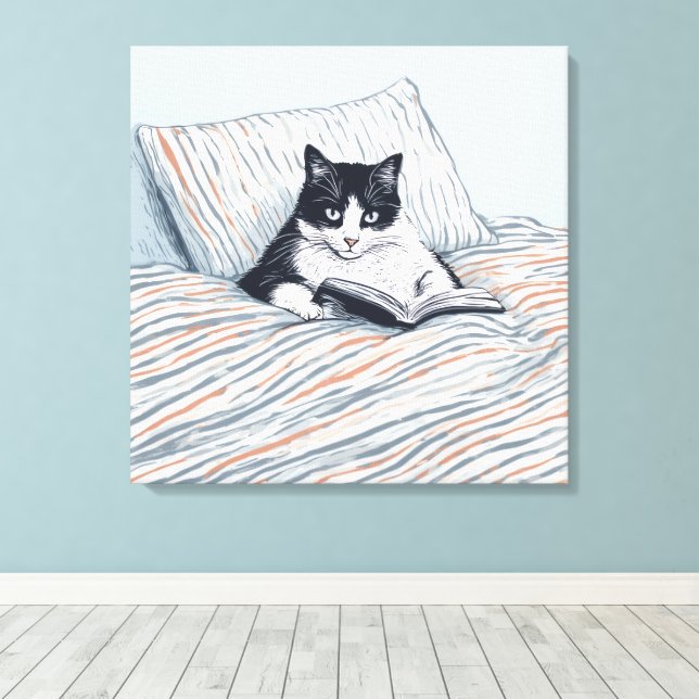 Toile chat lisant (Insitu (Plancher de Bois))