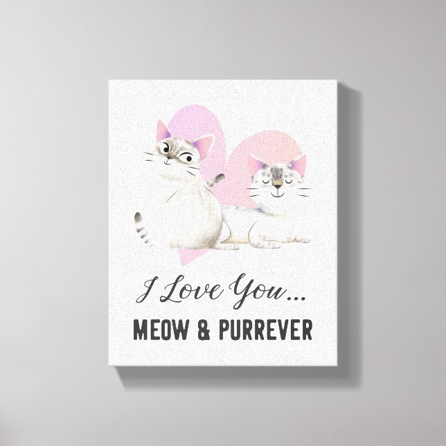 Toile Chat Love Meow et Purr ever (Recto)