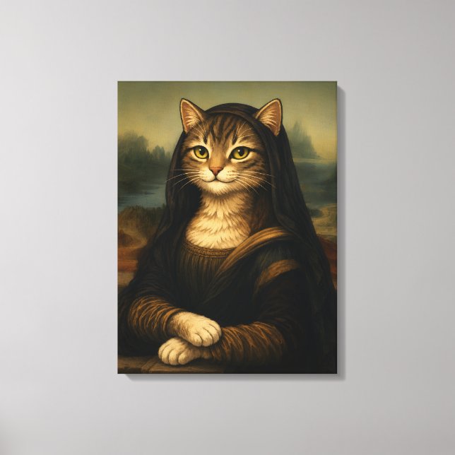 Toile Chat Mona Lisa Parodie Art Renaissance (Recto)