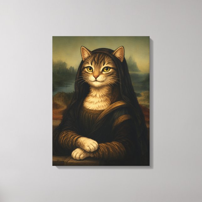 Toile Chat Mona Lisa Parodie d'Art de la Renaissance (Recto)