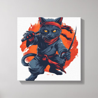 Toile Chat Ninja Discrétion