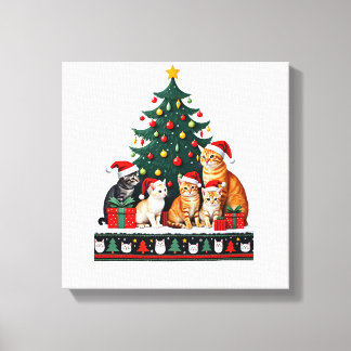 Toile Chat Noël Drôle laid Femmes Hommes Cadeau Joyeux (