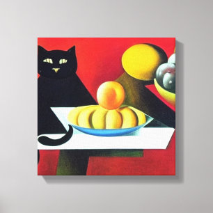 Toile Chat noir Abstrait