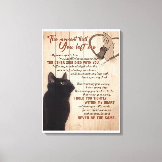 Toile Chat Noir Au Moment Où Tu M'As Laissé (Recto)