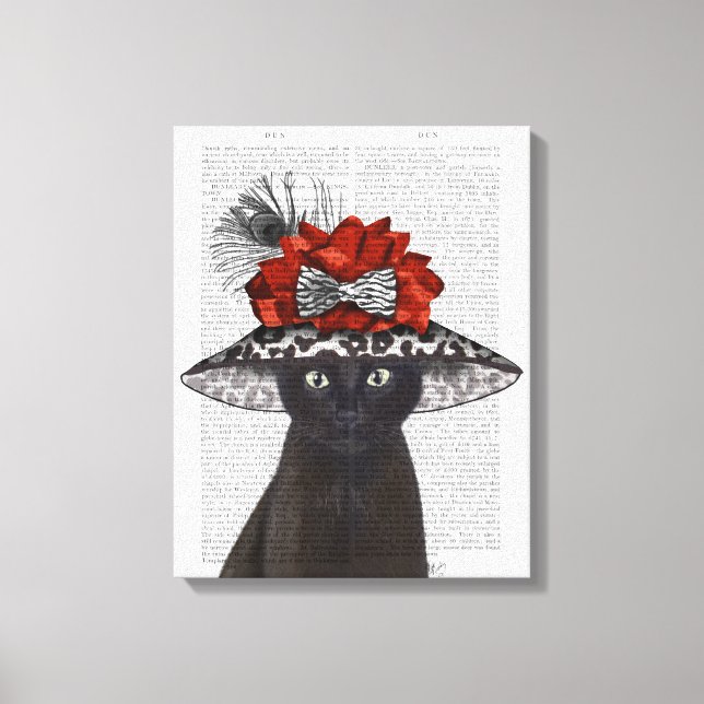 Toile Chat noir avec Casquette fabuleux 2 (Recto)