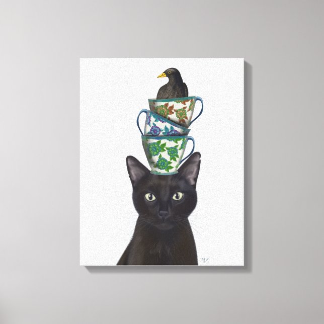 Toile Chat noir avec Teups et Blackbird (Recto)