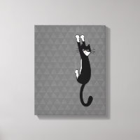 Chat noir et blanc suspendu | Drôle de chat smokin