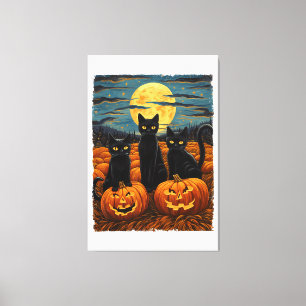 Toile Chat noir Halloween Amoureux de les chats Starry N