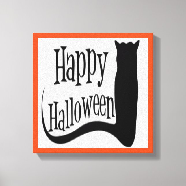 TOILE CHAT NOIR "HAPPY HALLOWEEN" (Recto)
