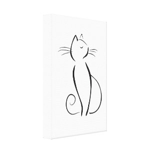 Chat Noir Et Blanc Art Deco Murale Zazzle