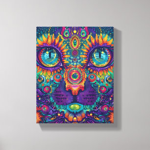Toile Chat psychédélique