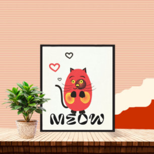 Toile Chat rouge mignon