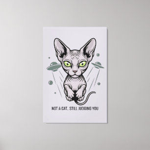 Toile Chat Sphynx Judicieux dans l'Art Spatial