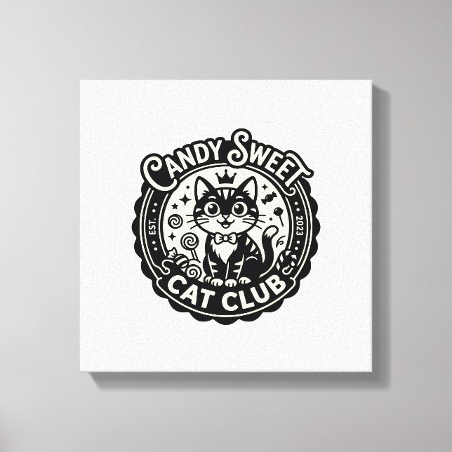 Toile Chat Sucré Mignon Graphique de Chat Drôle - Chat S (Recto)