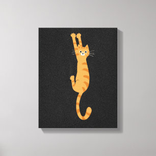 Toile Chat Tabby Orange Accroché Drôle chat rayé