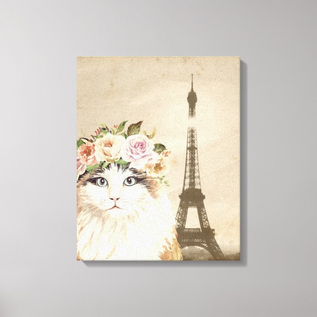 Toile Chat & Tour Eiffel (Recto)