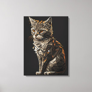 Toile Chat Whimsical abstrait