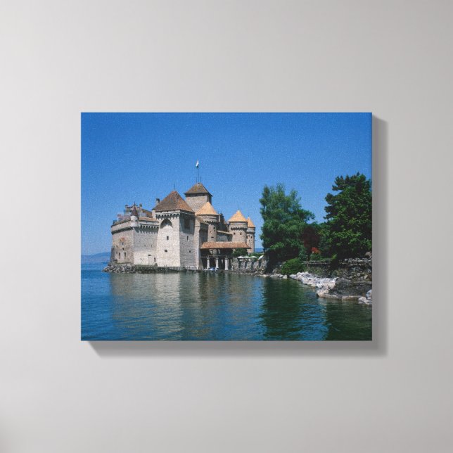 Toile Chateau Chillon, Lac Léman, Canton de Vaud, (Recto)