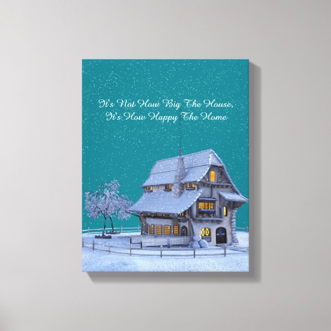 Toile Château de campagne en hiver Scène "Happy Home" Ci (Recto)
