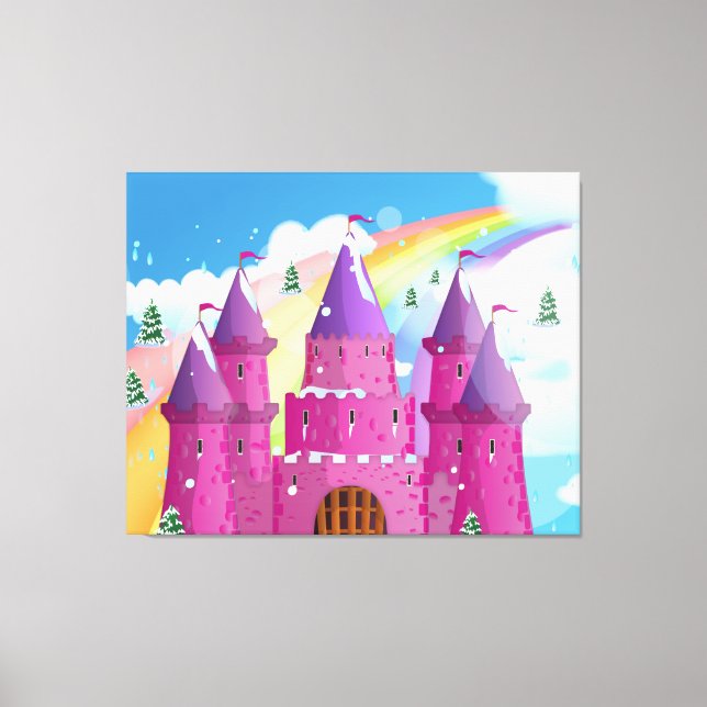 Toile château de conte de fées arc-en-ciel (Recto)