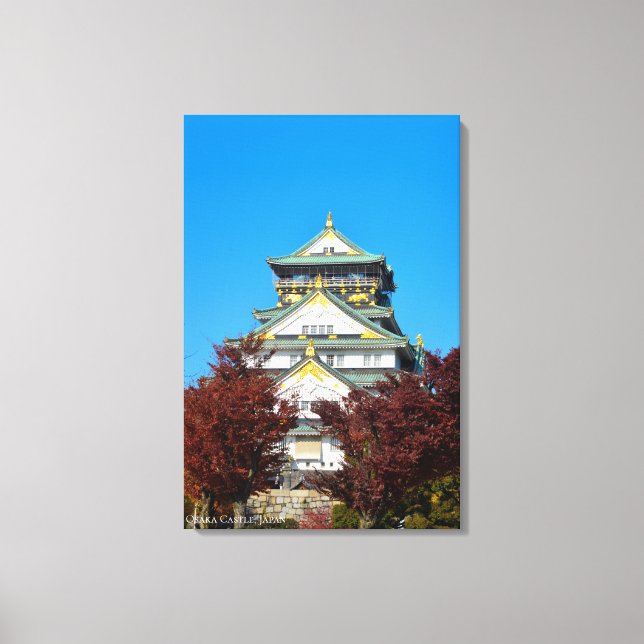 Toile Château d'Osaka Japon Automne Voyage (Recto)