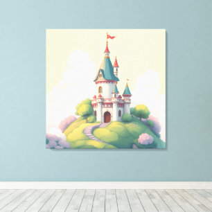 Toile Château fantaisiste avec jardin vert
