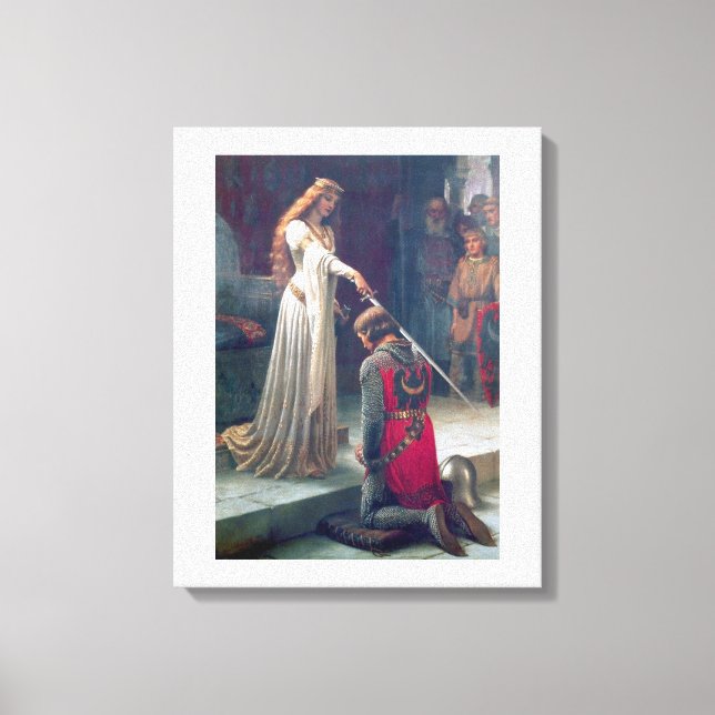 Toile Château ghetté femme sabre tableau chevalier (Recto)