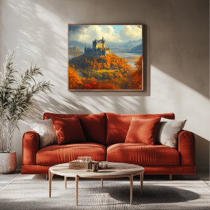 Toile Château médiéval sur une colline