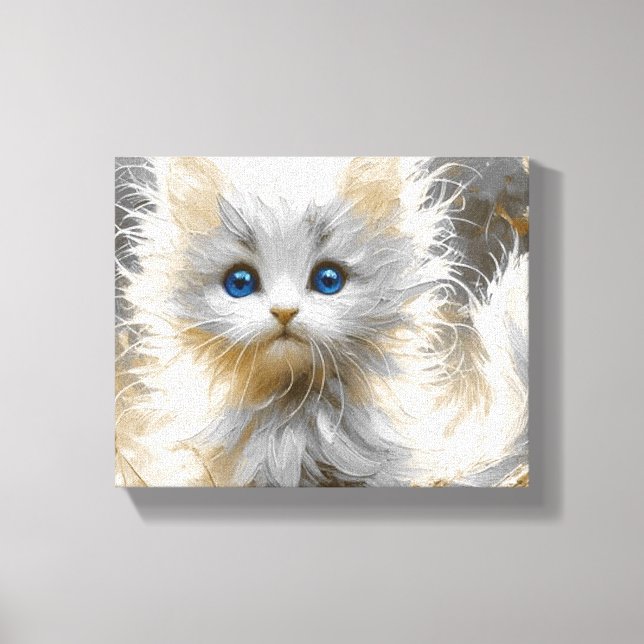 Toile Chaton blanc précieux (Recto)