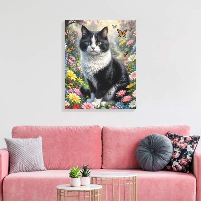 Toile Chaton dans le jardin de fleurs (Insitu(Salon))